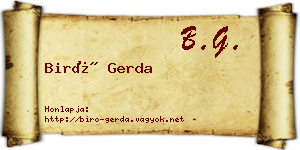 Biró Gerda névjegykártya