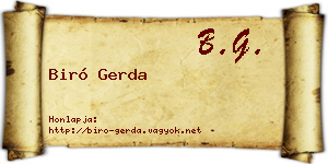 Biró Gerda névjegykártya